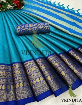 VRINDITA FASHION Woven Bollywood Jacquard, Art Silk Saree(Green)