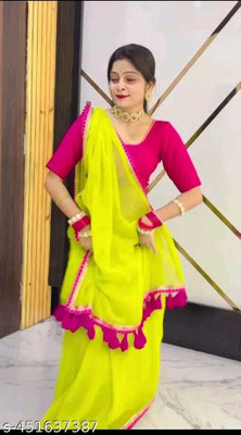 mahalaxmi fab Solid/Plain Bollywood Georgette Saree(Multicolor)