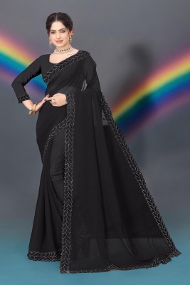 Avishafab Embellished Bollywood Georgette Saree(Black)