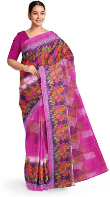 Saadhvi Printed Bandhani Georgette Saree(Pink)