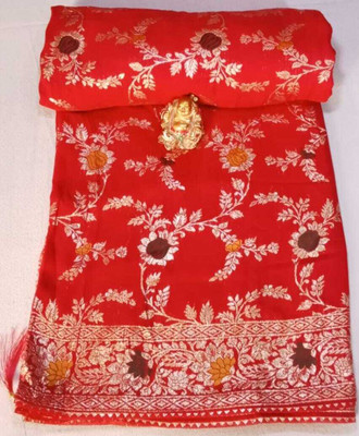 Jai maa bhagwati enterprises Floral Print, Solid/Plain, Self Design Banarasi Art Silk Saree(Multicolor)