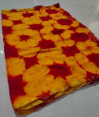 NeeLKANTH ENTERPRISE Printed Bandhani Chiffon Saree(Yellow)