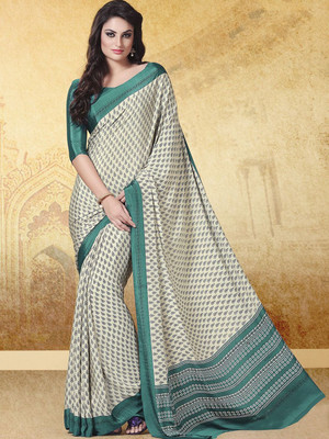 Anouk Rustic Printed Daily Wear Crepe Saree(Beige)