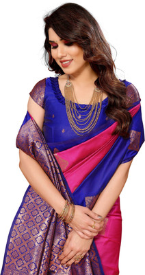 Soor Panchi Woven Kanjivaram Pure Silk Saree(Pink)