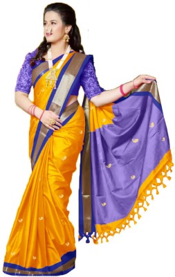 Spewim Woven Paithani Art Silk Saree(Orange)