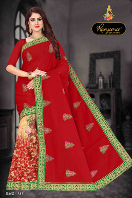 RANJANA CREATION Self Design Bollywood Net Saree(Red)