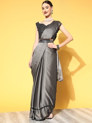 Sareemall Embellished Bollywood Georgette Saree(Grey)