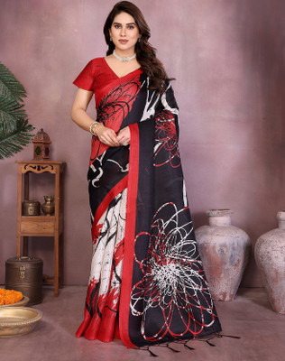 YASHIKA Printed Bollywood Art Silk Saree(Red)