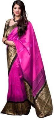 My Unique Sale Woven Kanjivaram Jacquard Saree(Pink)