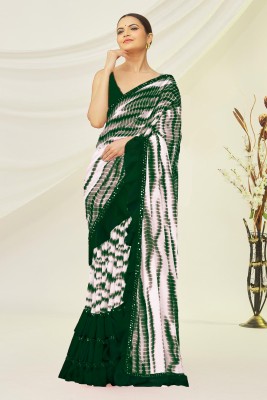 Georgette Saree Printed Bollywood Georgette, Chiffon Saree(Black)