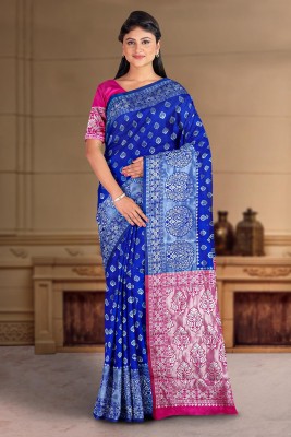 Kalamandir Woven Bollywood Silk Blend Saree(Dark Blue)