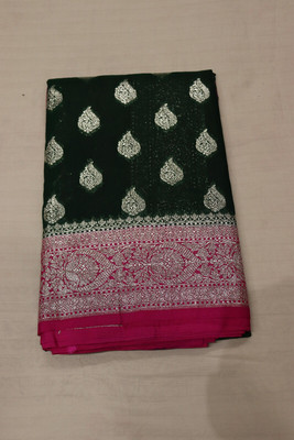 UtkrishtIndia Floral Print Daily Wear Georgette Saree(Purple)