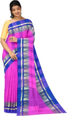 Radharani Saree House Woven Tant Pure Cotton Saree(Pink)