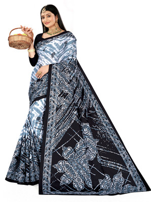Padmavati Printed Daily Wear Cotton Blend Saree(Black)