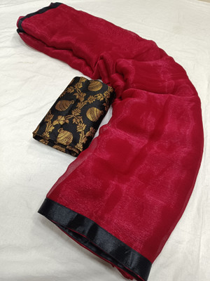 Sareez House Self Design Bollywood Silk Blend Saree(Red)