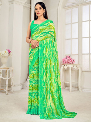 Anouk Rustic Printed Daily Wear Georgette Saree(Green)