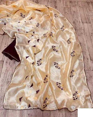 Vidhata Vardhan Printed Bollywood Chiffon Saree(Mustard)