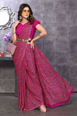 YASHIKA Printed Daily Wear Georgette Saree(Pink)