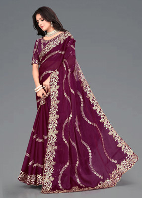 Brahmani Creation Woven Kanjivaram Silk Blend Saree(Maroon)