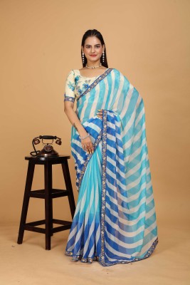 Laxmipati Sarees Striped Daily Wear Chiffon Saree(Multicolor)