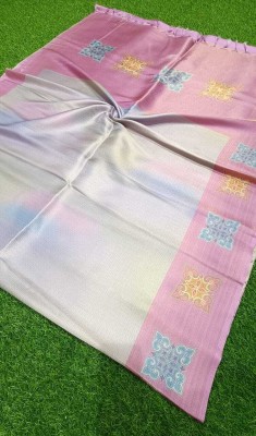 SareeCrafts Digital Print Bollywood Raw Silk Saree(Pink)