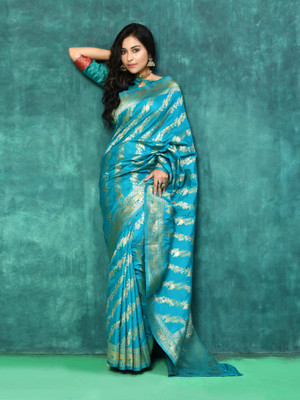 Elora Woven Banarasi Silk Blend Saree(Blue)