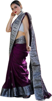 The Style Trader Woven Banarasi Jacquard Saree(Purple)