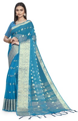 KOTHARI SKT Woven Bandhani Organza Saree(Light Blue)