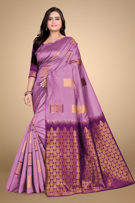 TRENDING KART Woven Banarasi Silk Blend Saree(Multicolor)
