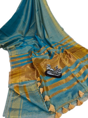 kalpana handloom Solid/Plain Tant Tissue Saree(Multicolor)