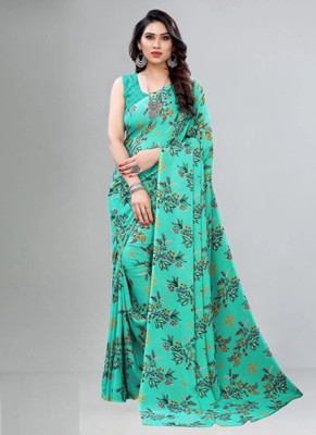 Panchvati NX Printed Daily Wear Georgette Saree(Green)