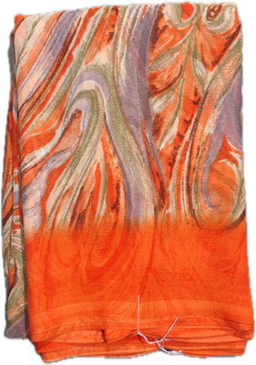 shree sarees Floral Print Daily Wear Cotton Silk Saree(Orange)