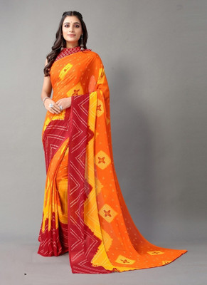 Panchvati NX Printed Daily Wear Georgette Saree(Orange)