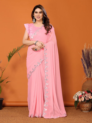 Vedant Vastram Self Design Bollywood Georgette Saree(Maroon)