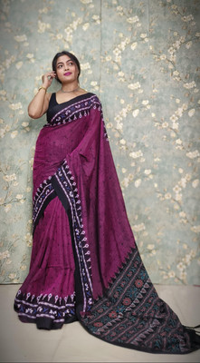 maadurga Printed Sambalpuri Cotton Blend Saree(Multicolor)