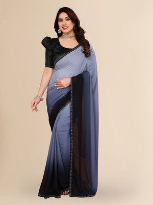 Moda Rapido Embellished, Printed, Self Design Bollywood Georgette Saree(Grey)