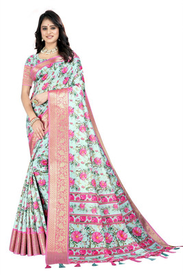 AA ONE ENTERPRISE Self Design Bollywood Cotton Silk Saree(White)