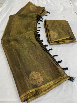 Dori Printed Bollywood Silk Blend Saree(Gold)