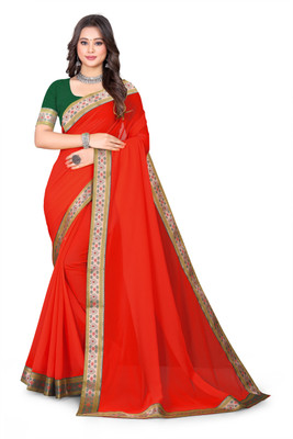 Kasumbo Tex Self Design Bollywood Georgette Saree(Red)
