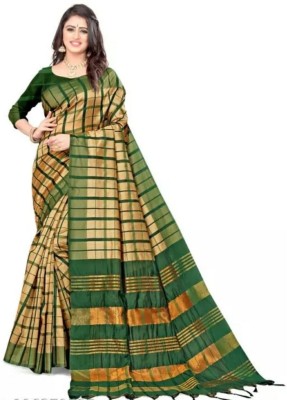 HITESH ENTERPRISE Solid/Plain Daily Wear Cotton Silk Saree(Green)