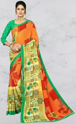 Vimalnath Synthetics Floral Print Bollywood Georgette Saree(Multicolor)
