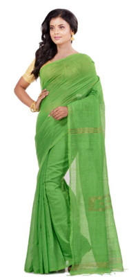 Bholenath textile Self Design Handloom Cotton Blend Saree(Dark Blue)