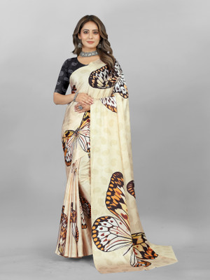 Caoimhe Digital Print Bollywood Crepe Saree(Multicolor)