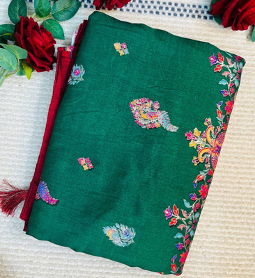 Pallu Patola Printed Banarasi Pure Silk Saree(Green)