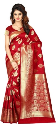 RJTAJ FAB Woven Bollywood Art Silk, Silk Blend Saree(Red)