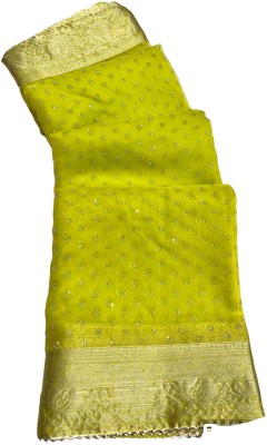 MINE CHOICE Polka Print, Woven, Self Design Bollywood Organza, Silk Blend Saree(Light Green)