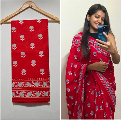 HG SAREES Printed Bollywood Mulmul Saree(Multicolor)