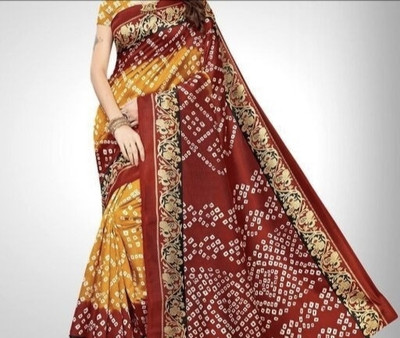 Grubstaker Printed Daily Wear Cotton Blend Saree(Multicolor)