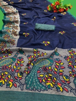 Gugaliya Printed Mysore Cotton Blend, Art Silk Saree(Pack of 2, Multicolor)