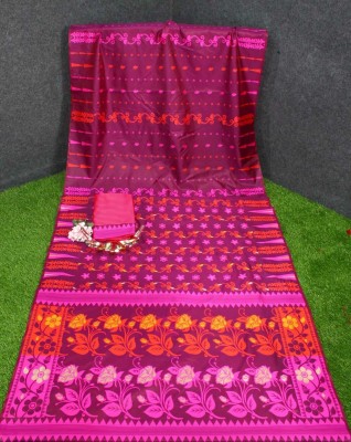 Aformi Woven Banarasi Silk Blend Saree(Purple)